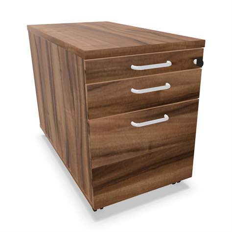 Fahrbarer Container, 2 Schubladen + Registratur, Farbe Nussbaum, H x B x T: 600 x 430 x 800 mm - Nowy Styl Group