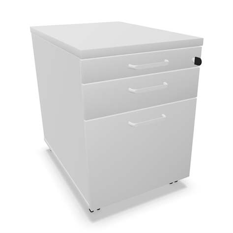 Fahrbarer Container, 2 Schubladen + Registratur, Farbe Lichtgrau, H x B x T: 600 x 430 x 600 mm - Nowy Styl Group