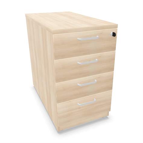 Anbau-Container, 4 Schubladen, Farbe Akazie, H x B x T: 740 x 430 x 800 mm - Nowy Styl Group