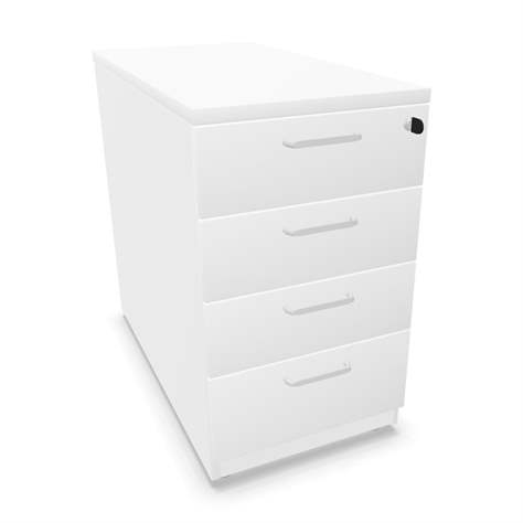 Anbau-Container, 4 Schubladen, Farbe weiß, H x B x T: 740 x 430 x 800 mm - Nowy Styl Group