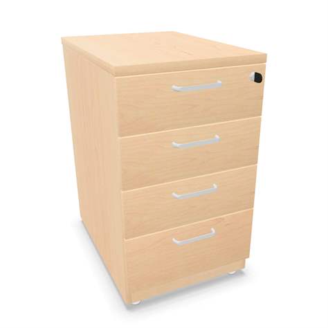 Anbau-Container, 4 Schubladen, Farbe Ahorn, H x B x T: 740 x 430 x 600 mm - Nowy Styl Group