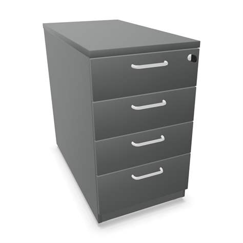 Anbau-Container, 4 Schubladen, Farbe Dunkelgrau, H x B x T: 740 x 430 x 800 mm - Nowy Styl Group