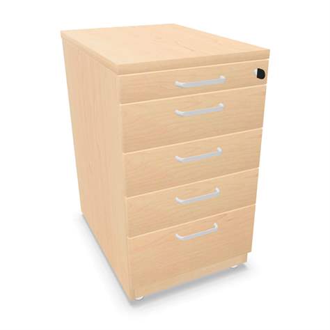 Anbau-Container, 5 Schubladen, Farbe Ahorn, H x B x T: 740 x 430 x 600 mm - Nowy Styl Group