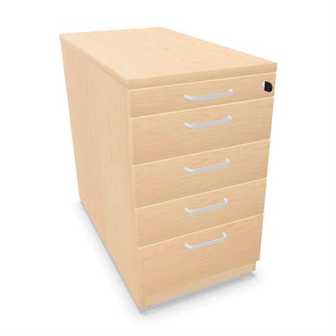 Anbau-Container, 5 Schubladen, Farbe Ahorn, H x B x T: 740 x 430 x 800 mm - Nowy Styl Group