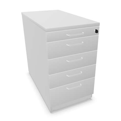 Anbau-Container, 5 Schubladen, Farbe Lichtgrau, H x B x T: 740 x 430 x 800 mm - Nowy Styl Group
