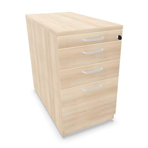 Anbau-Container, 3 Schubladen+Registratur, Farbe Akazie, H x B x T: 740 x 430 x 800 mm - Nowy Styl Group