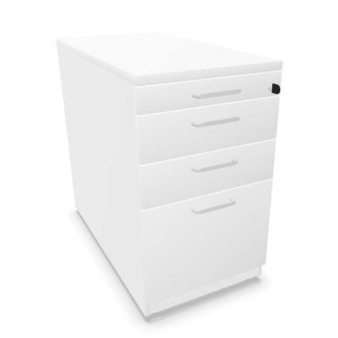 Anbau-Container, 3 Schubladen+Registratur, Farbe weiß, H x B x T: 740 x 430 x 800 mm - Nowy Styl Group