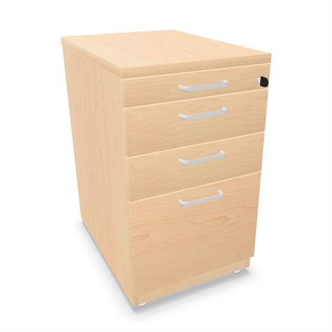 Anbau-Container, 3 Schubladen+Registratur, Farbe Ahorn, H x B x T: 740 x 430 x 600 mm - Nowy Styl Group