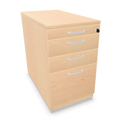 Anbau-Container, 3 Schubladen+Registratur, Farbe Ahorn, H x B x T: 740 x 430 x 800 mm - Nowy Styl Group