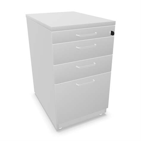 Anbau-Container, 3 Schubladen+Registratur, Farbe Lichtgrau, H x B x T: 740 x 430 x 600 mm - Nowy Styl Group