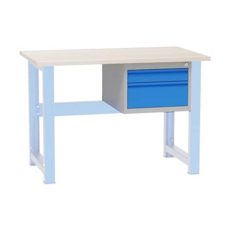 Box container - dulap banc masă de atelier - modul corp dulap cu sertare atașabil banc lucru, HxLxl: 350x480x610 mm, 2 sertare, RAL7035/512 - Kovona Lysa nad Labem - imagine2