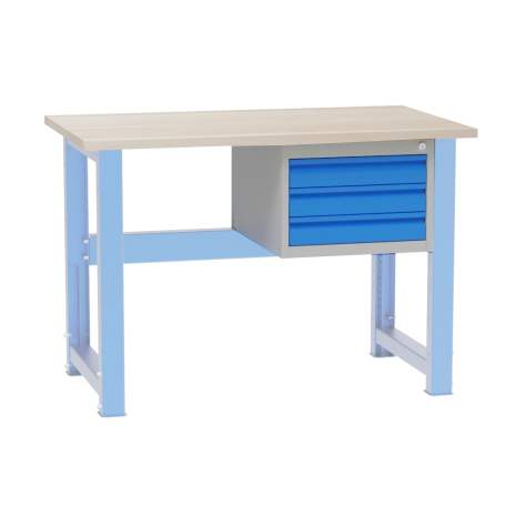 Box container - dulap banc masă de atelier - modul corp dulap cu sertare atașabil banc lucru, HxLxl: 350x480x610 mm, 3 sertare, RAL7035/512 - Kovona Lysa nad Labem - imagine2