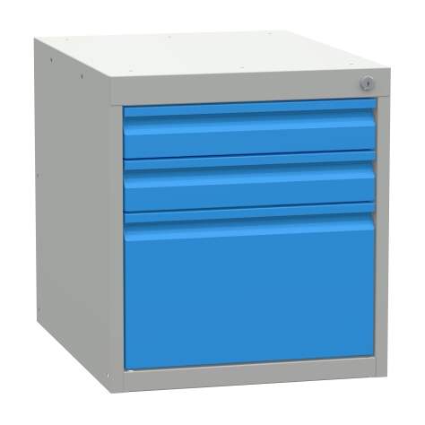 Box container - dulap banc masă de atelier - modul corp dulap cu sertare, HxLxl: 527x480x610 mm, 3 sertare - Kovona Lysa nad Labem