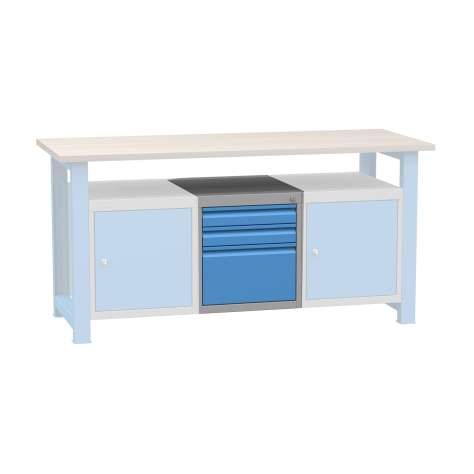 Box container - dulap banc masă de atelier - modul corp dulap cu sertare, HxLxl: 527x480x610 mm, 3 sertare - Kovona Lysa nad Labem - imagine2