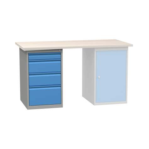 Box container - dulap banc masă de atelier - modul corp dulap cu sertare, HxLxl: 800x480x610 mm, 4 sertare - Kovona Lysa nad Labem - imagine2