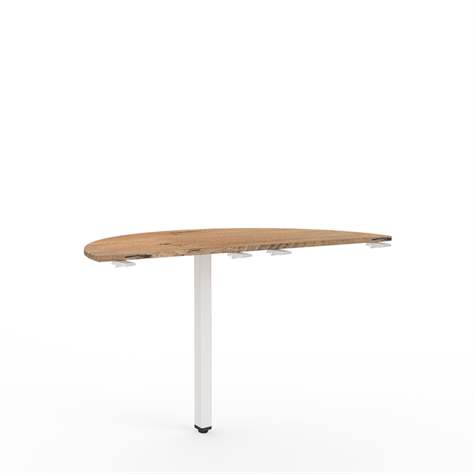 Anbautisch mit Stützfuss STEEL 1200 x 600 mm, Tischplatte Eiche - Malow