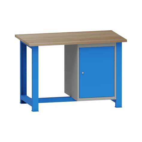 Banc de lucru atelier LxlxH 1200x700x827 mm Kovona, albastru RAL5012, 1 box container - Kovona Lysa nad Labem