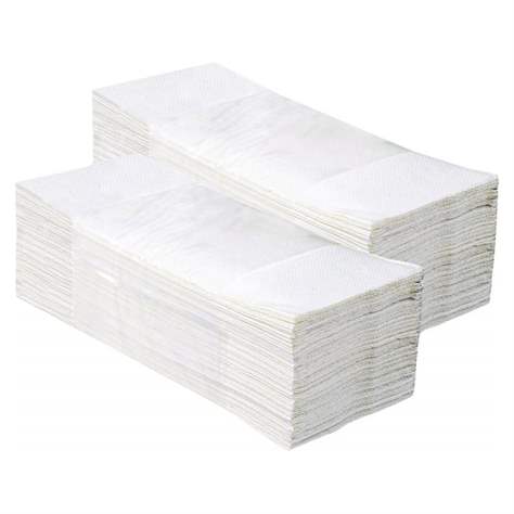 Ručníky papírové jednotlivé, sklad „Z“. Bílé – měkčené, bělené. Bal. 4000 ks.