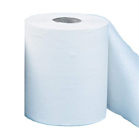 Papírové utěrky v rolích, 2-vrstvé perforované, univerzální, délka role 410 m, bělené, bal. 2 role