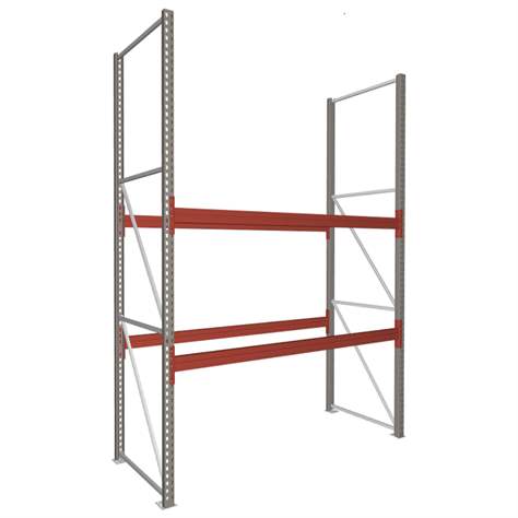 Palettenregal MULTIPAL, HxB: 4400 x 1100 mm, 3 Paar Auflageträger 2700 mm, Fachlast 1500 kg, Grundregal - META Skladovací technika
