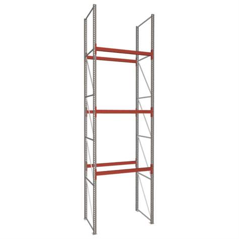 Paletový regál MULTIPAL, v x h: 5500 x 1100 mm, 3 páry nosníků 1825 mm, nosnost buňky 2200 kg, základní - META Skladovací technika