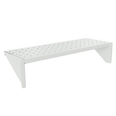 Polica na topánky pre výsuvnú lavicu, perforovaný plech, farba šedá RAL7035, šírka 1200 mm - Malow