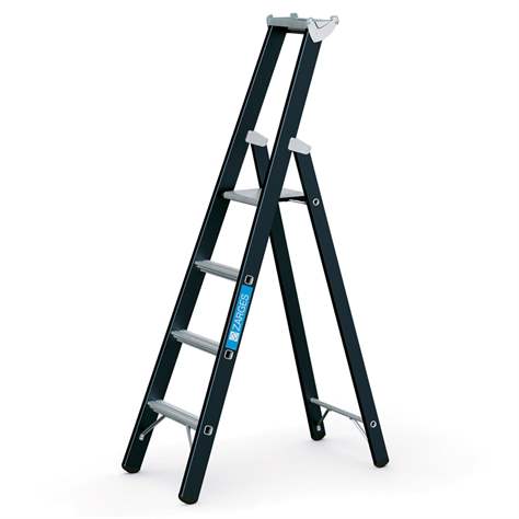 Scară dublă cu urcare pe 1 tronson, portanță max. 250 kg, înălțime 1870 mm, 4 fuscele/trepte