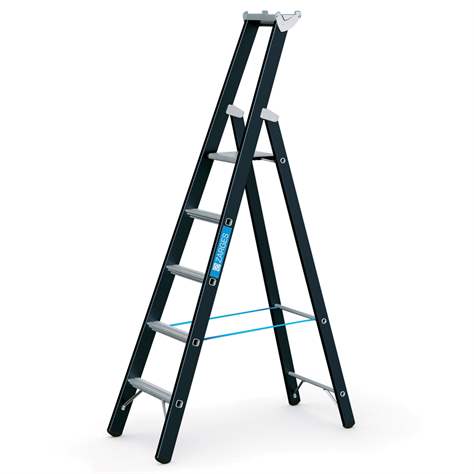 Stehleiter, einseitig begehbar, Belastung 250 kg, Höhe 2150 mm, 5 Stufen