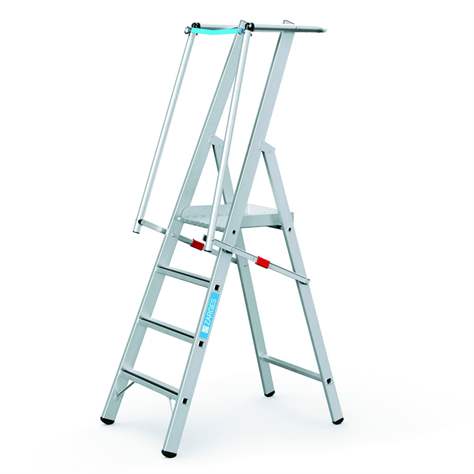 Plattformleiter mit Handlauf, klappbar, 4 Stuffen