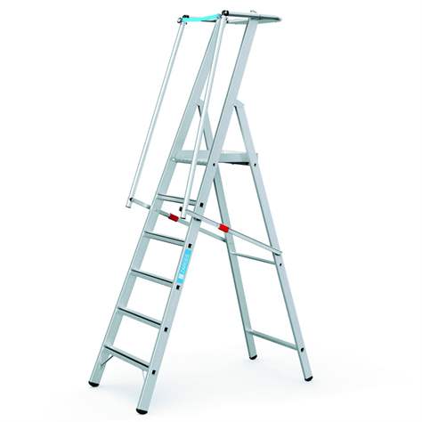 Plattformleiter mit Handlauf, klappbar, 6 Stuffen
