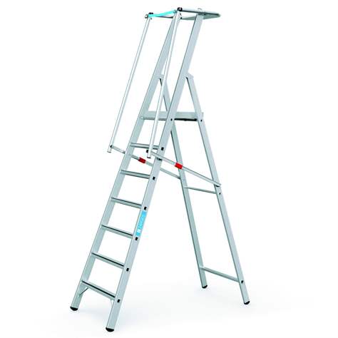 Plattformleiter mit Handlauf, klappbar, 7 Stuffen