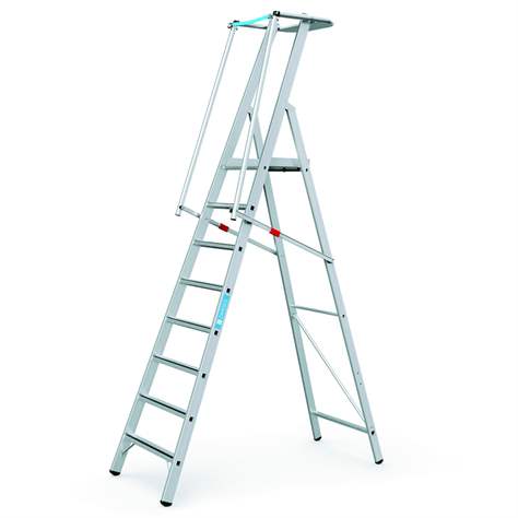 Plattformleiter mit Handlauf, klappbar, 8 Stuffen