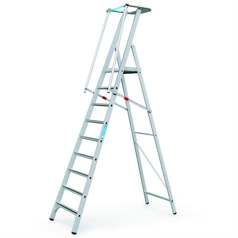 Plattformleiter mit Handlauf, klappbar, 9 Stuffen