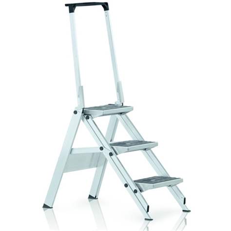 Klappbare Sicherheitstreppen, 3 Alu-Stufen mit Gummibelag
