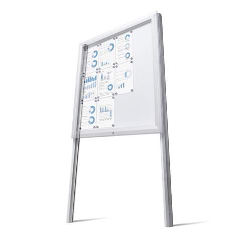 Sloupky pro venkovní vitrínu Premium, pro zabetonování, výška 2500 mm, bal. 2 ks