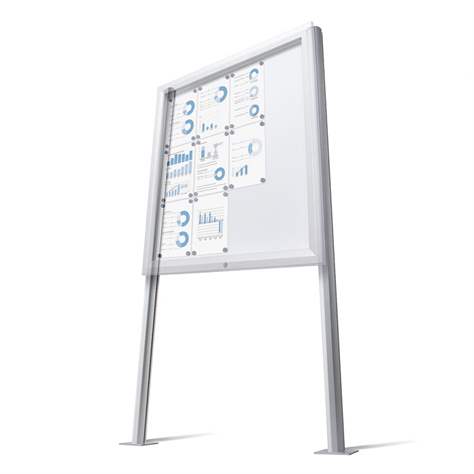 Sloupky pro venkovní vitrínu Premium, s patkou, výška 2000 mm, bal. 2 ks