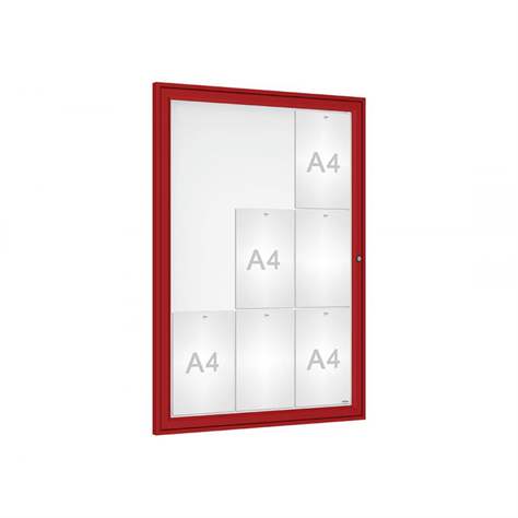 Informačná vitrína vonkajšia, 1050 x 750 mm, farba bordó RAL3004