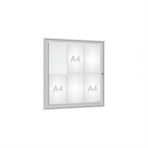 Informační vitrína venkovní, 750 x 750 mm, eloxovaný hliník