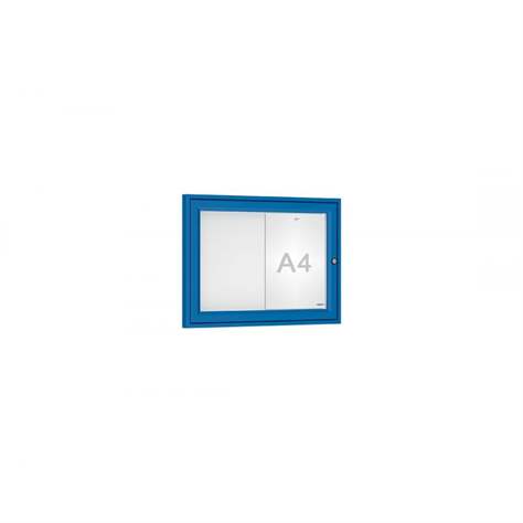 Avizier `Tradition` pentru spații exterioare, 400 x 550 mm, 2 x A4, cadru-albastru RAL5010