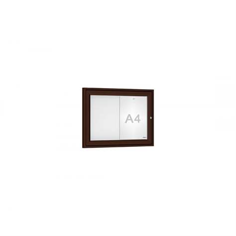 Avizier `Tradition` pentru spații exterioare, 400 x 550 mm, 2 x A4, cadru-culoare maro RAL8017