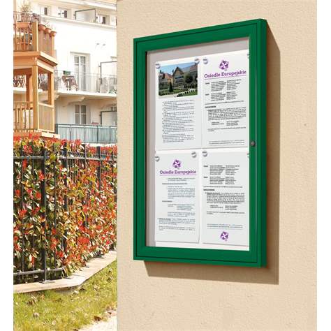 Avizier `Tradition` pentru spații exterioare, 400 x 550 mm, 2 x A4, cadru-culoare maro RAL8017 - imagine5