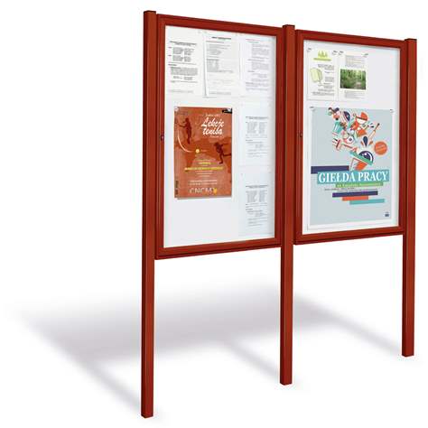 Avizier `Tradition` pentru spații exterioare, 400 x 550 mm, 2 x A4, cadru-culoare maro RAL8017 - imagine7