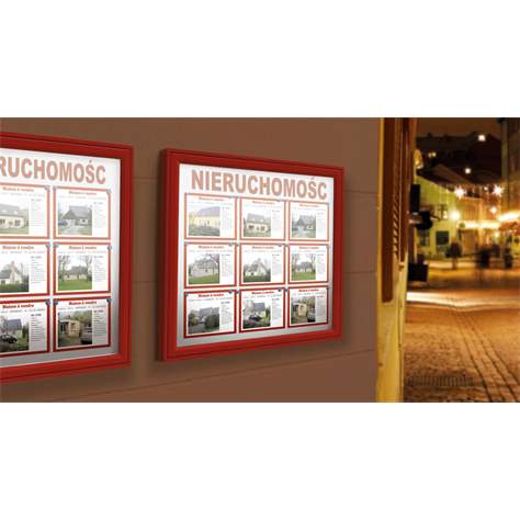 Vitrína venkovní 'Klasik', 750 x 550 mm, barva hnědá RAL8017 - obrázek3