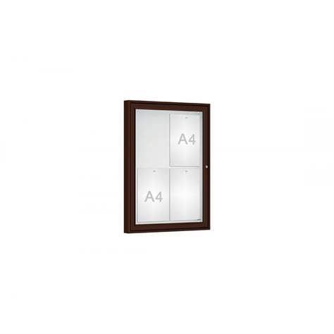 Vitrína venkovní 'Klasik', 750 x 550 mm, barva hnědá RAL8017