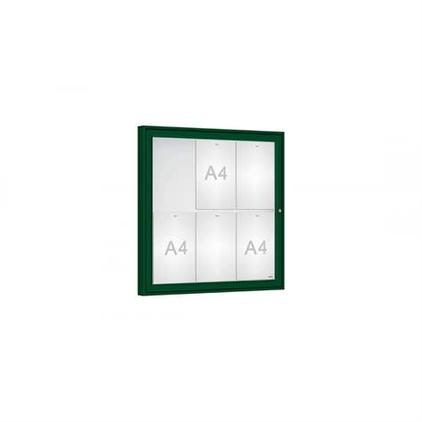 Vitrína venkovní 'Klasik', 750 x 750 mm, barva zelená RAL6005