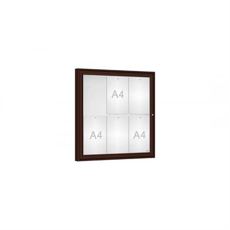 Vitrína venkovní 'Klasik', 750 x 750 mm, barva hnědá RAL8017