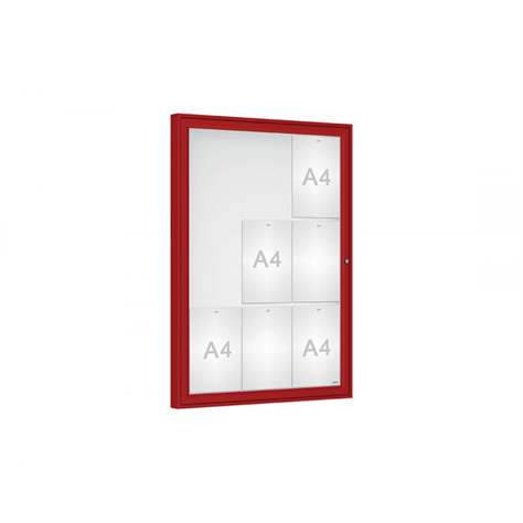 Vitrína venkovní 'Klasik', 1050 x 750 mm, barva bordó RAL3004