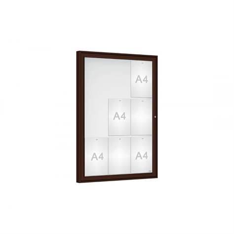 Vitrína venkovní 'Klasik', 1050 x 750 mm, barva hnědá RAL8017