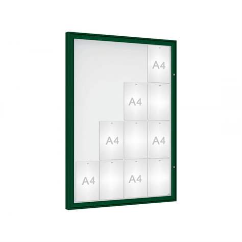 Vitrína venkovní 'Klasik', 1350 x 1000 mm, barva zelená RAL6005