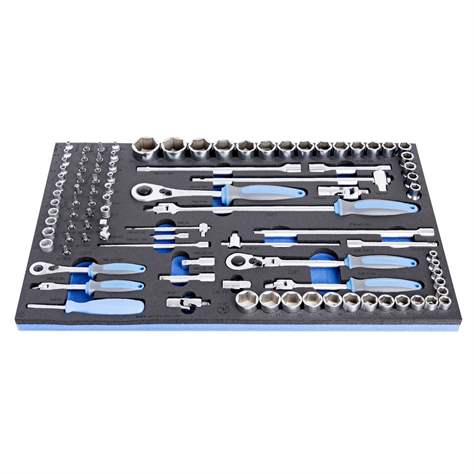 Steckschlüssel-Set 1/4 Zoll, 3/8 Zoll und 1/2 Zoll mit Zübehor, UNIOR, 96 St. - UNIOR Slovenia